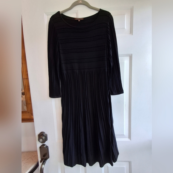 Adrienne Vittadini Ribbed Black Dress - Picture 3 of 7